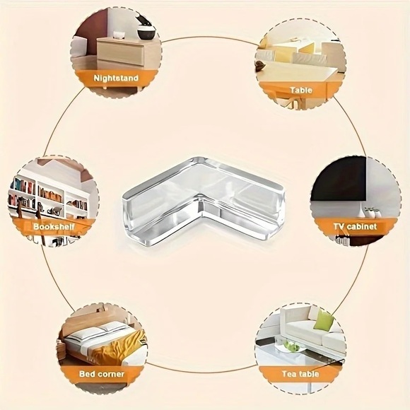 4 Transparent Collision Angle PVC Pad Safety Corner Guard Baby Protector Table - Picture 3 of 6